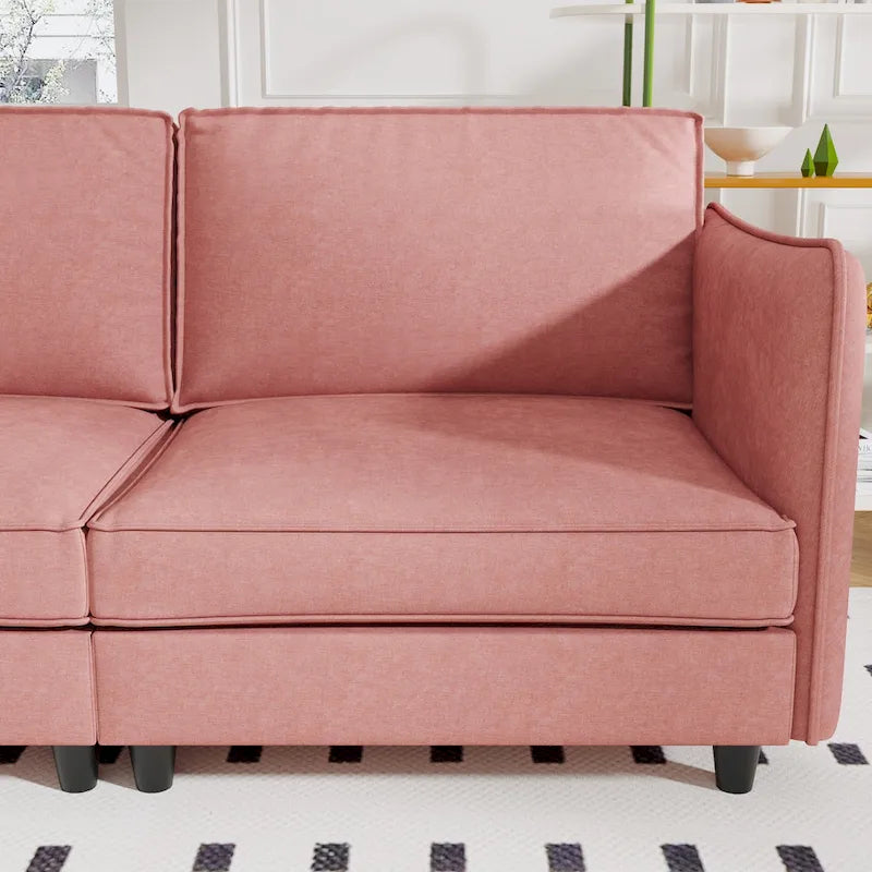Christopher Knight Home - Benjamin Spacious 3-Seater L-Shaped Sofa with Movable Ottoman and Storage Pockets