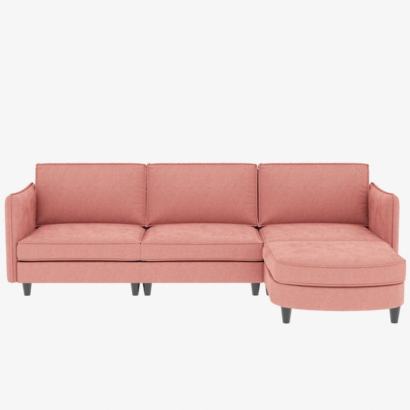 Christopher Knight Home - Benjamin Spacious 3-Seater L-Shaped Sofa with Movable Ottoman and Storage Pockets