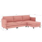 Christopher Knight Home - Benjamin Spacious 3-Seater L-Shaped Sofa with Movable Ottoman and Storage Pockets