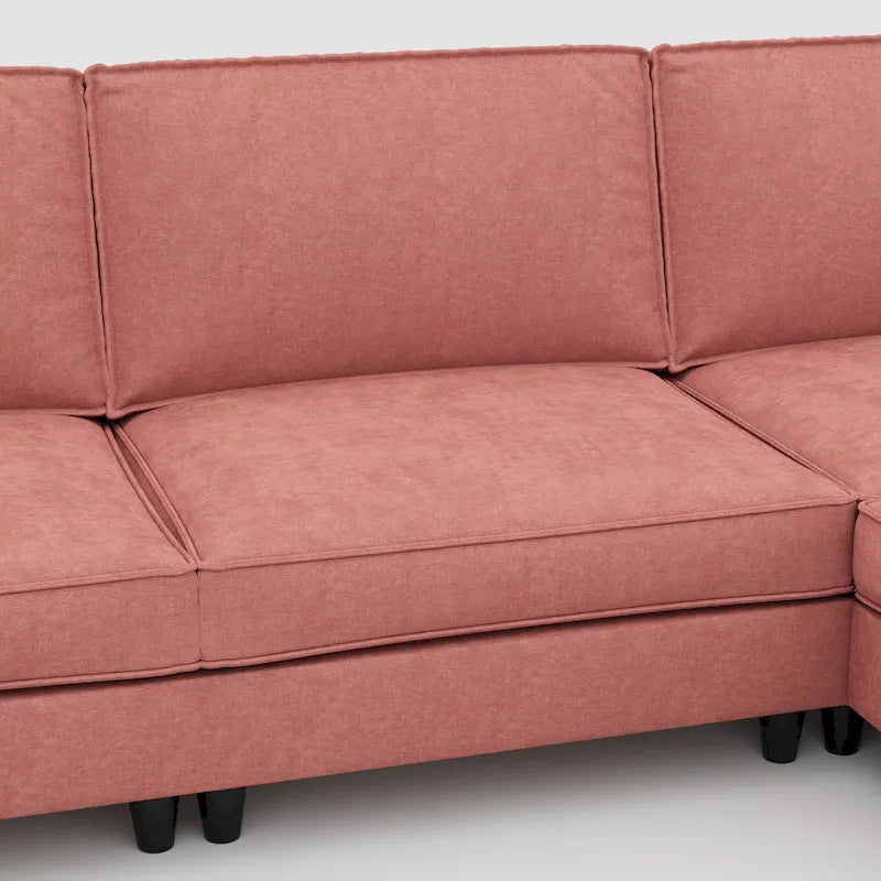 Christopher Knight Home - Benjamin Spacious 3-Seater L-Shaped Sofa with Movable Ottoman and Storage Pockets