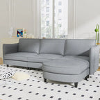 Christopher Knight Home - Benjamin Spacious 3-Seater L-Shaped Sofa with Movable Ottoman and Storage Pockets