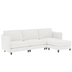 Christopher Knight Home - Benjamin Spacious 3-Seater L-Shaped Sofa with Movable Ottoman and Storage Pockets