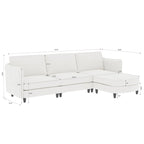 Christopher Knight Home - Benjamin Spacious 3-Seater L-Shaped Sofa with Movable Ottoman and Storage Pockets