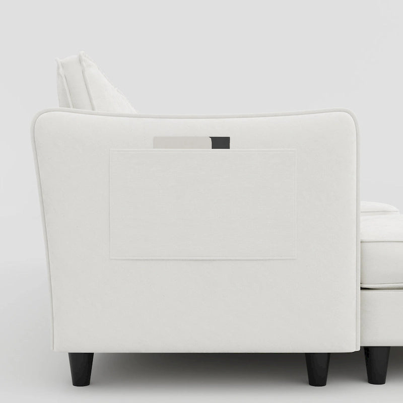 Christopher Knight Home - Benjamin Spacious 3-Seater L-Shaped Sofa with Movable Ottoman and Storage Pockets
