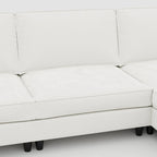 Christopher Knight Home - Benjamin Spacious 3-Seater L-Shaped Sofa with Movable Ottoman and Storage Pockets