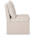 Stansberry Chenille Upholstered Dining Chair with Under Seat Storage and Caster Wheels