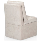 Stansberry Chenille Upholstered Dining Chair with Under Seat Storage and Caster Wheels