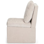 Stansberry Chenille Upholstered Dining Chair with Under Seat Storage and Caster Wheels