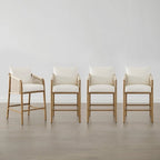 Lynn Counter Height Bar Stool with Braid Wood Arm Set of 2