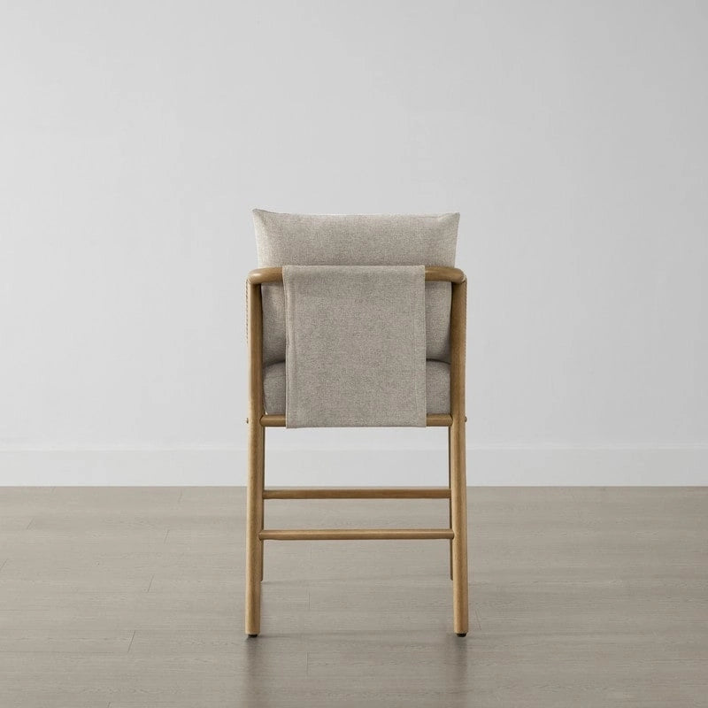 Lynn Counter Height Bar Stool with Braid Wood Arm Set of 2