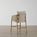Lynn Counter Height Bar Stool with Braid Wood Arm Set of 2