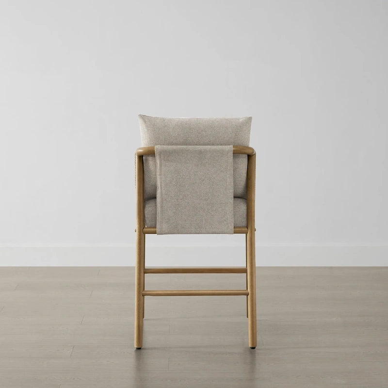 Lynn Counter Height Bar Stool with Braid Wood Arm Set of 2