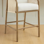 Lynn Counter Height Bar Stool with Braid Wood Arm Set of 2