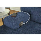Divano Sezionale Reclinabile Elettrico a 6 Pezzi Signature Design by Ashley Acklen Place Blue con Chaise - 137L x 124P x 42H