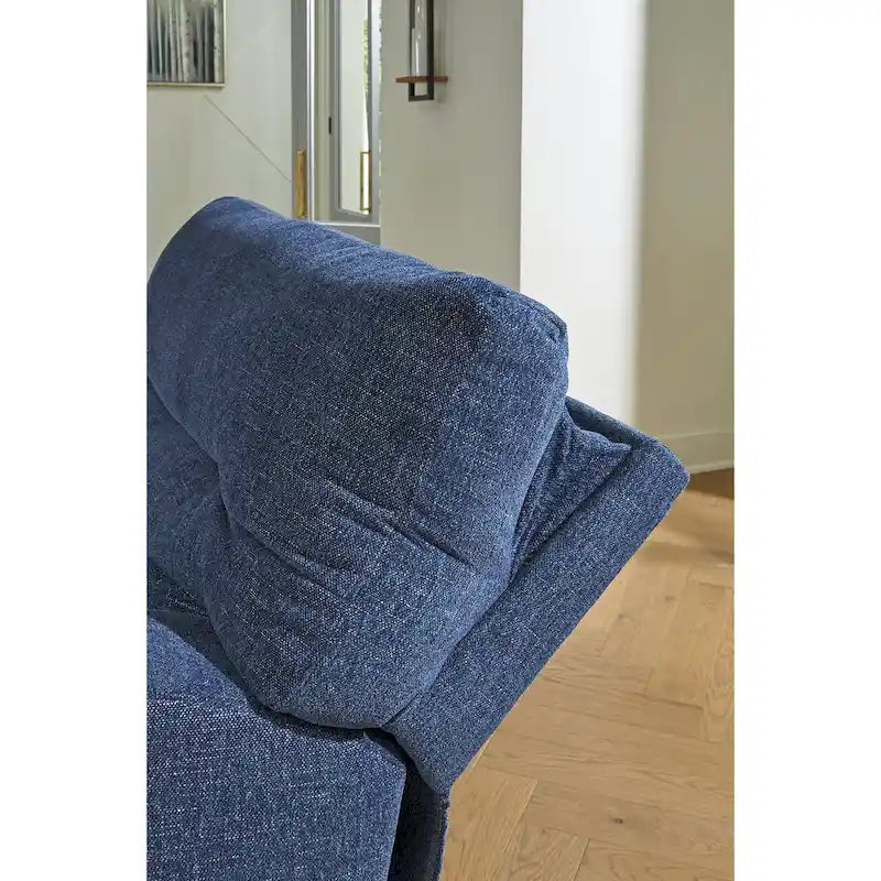Divano Sezionale Reclinabile Elettrico a 6 Pezzi Signature Design by Ashley Acklen Place Blue con Chaise - 137L x 124P x 42H