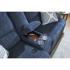 Divano Sezionale Reclinabile Elettrico a 6 Pezzi Signature Design by Ashley Acklen Place Blue con Chaise - 137L x 124P x 42H