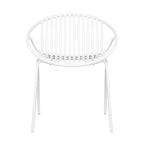 Set da pranzo moderno da esterno 7 pezzi con sedia impilabile, Bianco