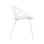 Set da pranzo moderno da esterno 7 pezzi con sedia impilabile, Bianco