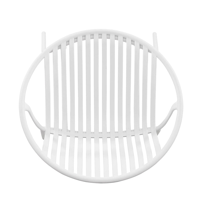 Set da pranzo moderno da esterno 7 pezzi con sedia impilabile, Bianco