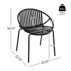 Set da pranzo moderno da esterno 7 pezzi con sedia impilabile, Bianco