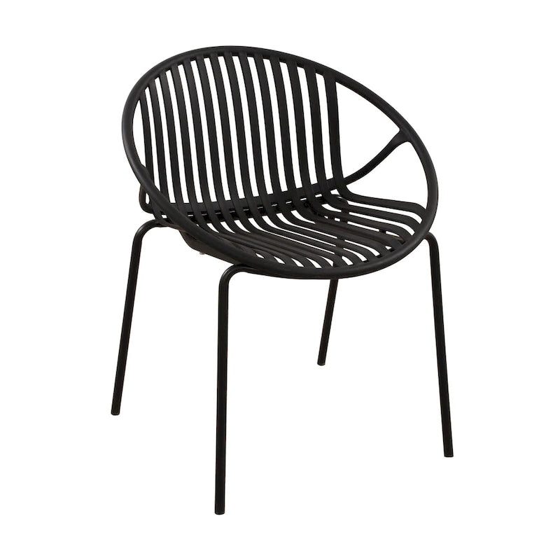 Set da pranzo moderno da esterno 7 pezzi con sedia impilabile, Bianco
