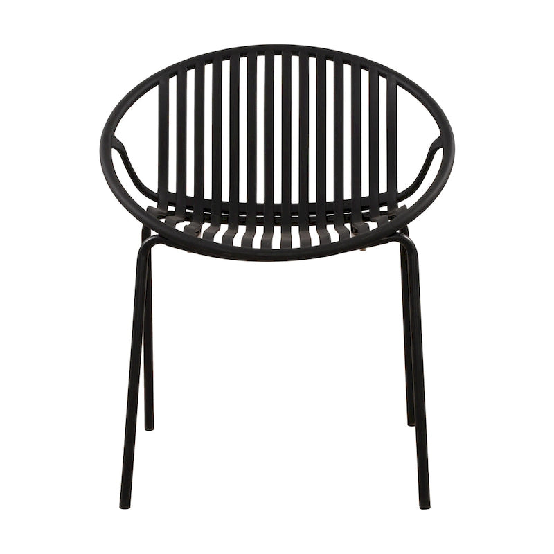 Set da pranzo moderno da esterno 7 pezzi con sedia impilabile, Bianco