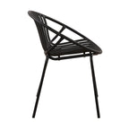 Set da pranzo moderno da esterno 7 pezzi con sedia impilabile, Bianco