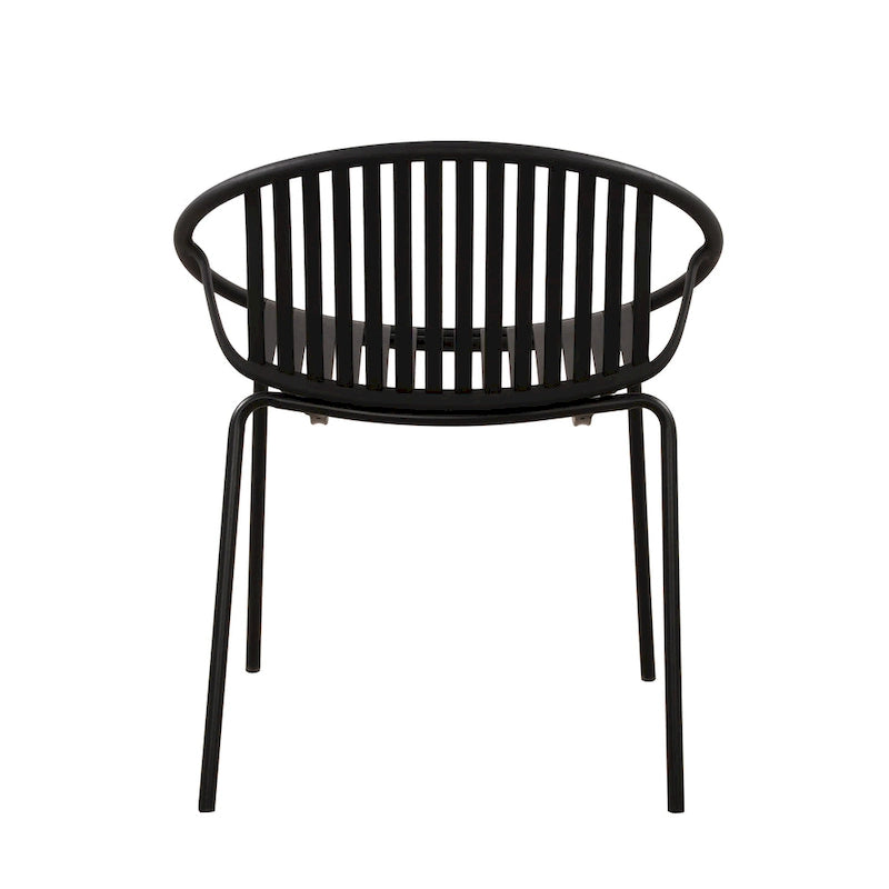 Set da pranzo moderno da esterno 7 pezzi con sedia impilabile, Bianco