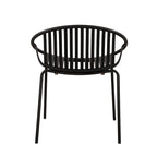 Set da pranzo moderno da esterno 7 pezzi con sedia impilabile, Bianco