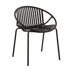 Set da pranzo moderno da esterno 7 pezzi con sedia impilabile, Bianco