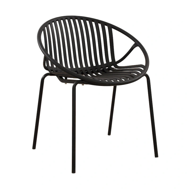 Set da pranzo moderno da esterno 7 pezzi con sedia impilabile, Bianco