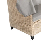 4-Pieces UV-Proof Resin Wicker Patio Sofa Set with Retractable Canopy, Cushions & Lifting Table