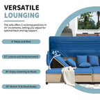 4-Pieces UV-Proof Resin Wicker Patio Sofa Set with Retractable Canopy, Cushions & Lifting Table