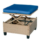 4-Pieces UV-Proof Resin Wicker Patio Sofa Set with Retractable Canopy, Cushions & Lifting Table