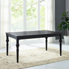 Indoor Dining Table and Chair Sets Rustic Farmhouse Dining Table and Chair Sets with Turned Legs and Button Tufted Backrest