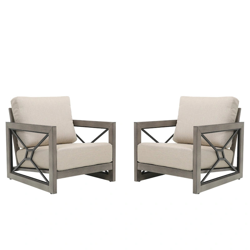 Outdoor Conversation Sofa Chair Furniture with Sunbrella Fabric Cushion