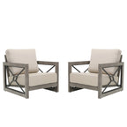 Outdoor Conversation Sofa Chair Furniture with Sunbrella Fabric Cushion