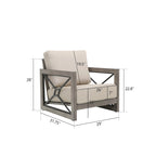Outdoor Conversation Sofa Chair Furniture with Sunbrella Fabric Cushion