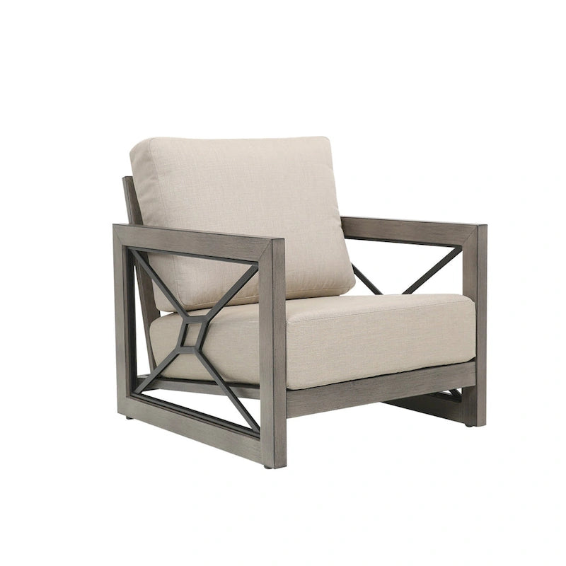 Outdoor Conversation Sofa Chair Furniture with Sunbrella Fabric Cushion
