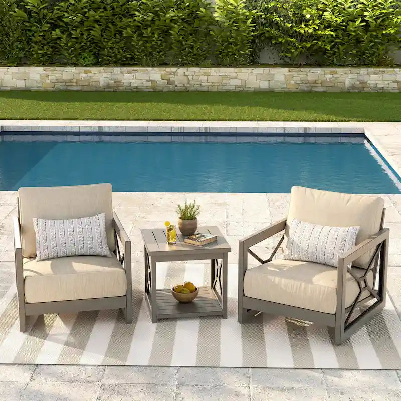 Outdoor Conversation Sofa Chair Furniture with Sunbrella Fabric Cushion