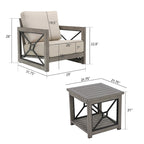 Outdoor Conversation Sofa Chair Furniture with Sunbrella Fabric Cushion