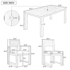 Set da pranzo rettangolare da 7 pezzi per esterni con 2 poltrone, 4 sedie, foro per ombrellone, cuscini rimovibili