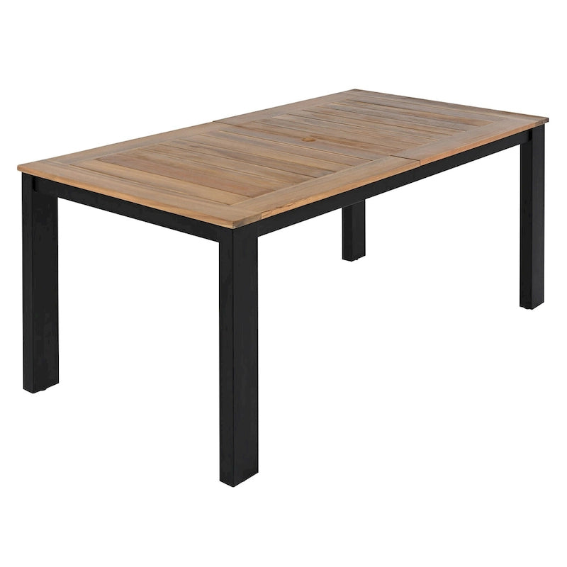 Set da pranzo rettangolare da 7 pezzi per esterni con 2 poltrone, 4 sedie, foro per ombrellone, cuscini rimovibili