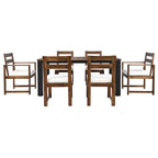 Set da pranzo rettangolare da 7 pezzi per esterni con 2 poltrone, 4 sedie, foro per ombrellone, cuscini rimovibili