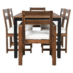 Set da pranzo rettangolare da 7 pezzi per esterni con 2 poltrone, 4 sedie, foro per ombrellone, cuscini rimovibili