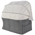 Set 6 Pezzi Letto da Giorno Rotondo in Rattan per Esterni con Baldacchino Retrattile e Tavolo Sollevabile