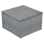 Set 6 Pezzi Letto da Giorno Rotondo in Rattan per Esterni con Baldacchino Retrattile e Tavolo Sollevabile