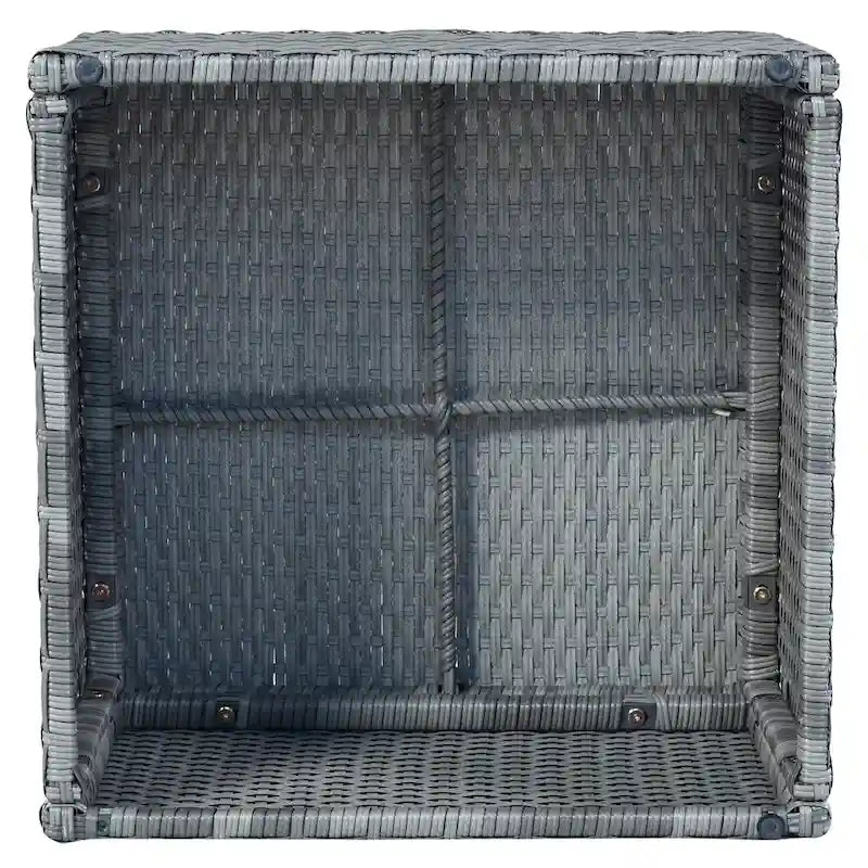 Set 6 Pezzi Letto da Giorno Rotondo in Rattan per Esterni con Baldacchino Retrattile e Tavolo Sollevabile