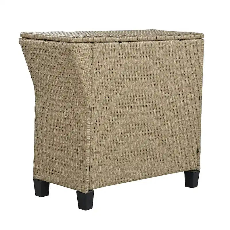 130.3 Outdoor Rattan Half-Moon Sectional Sofa Set with Coffee Table and Side Table, Free Combination