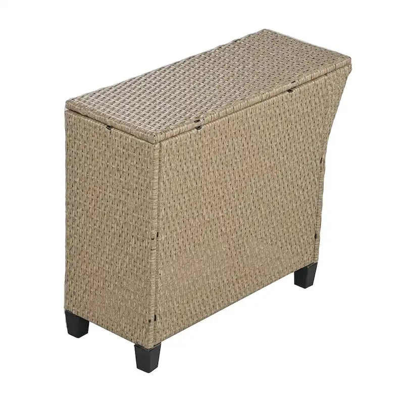 130.3 Outdoor Rattan Half-Moon Sectional Sofa Set with Coffee Table and Side Table, Free Combination